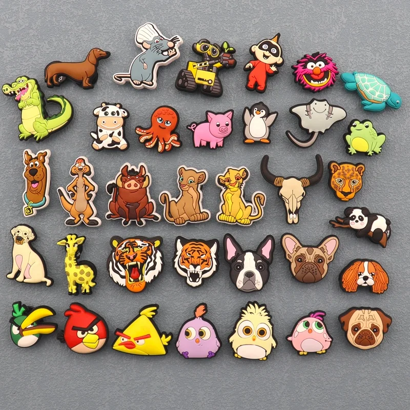 Cartoon animal designer 3D croc charms wholesale custom croc charm rubber Shoe Charms