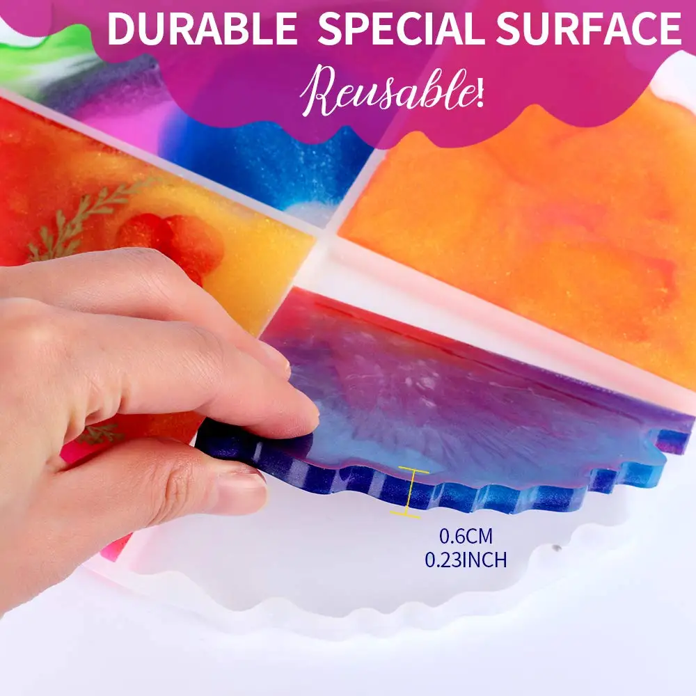 Silicone Coaster Molds for Epoxy Resin,Geode Coaster Mold for Resin Casting