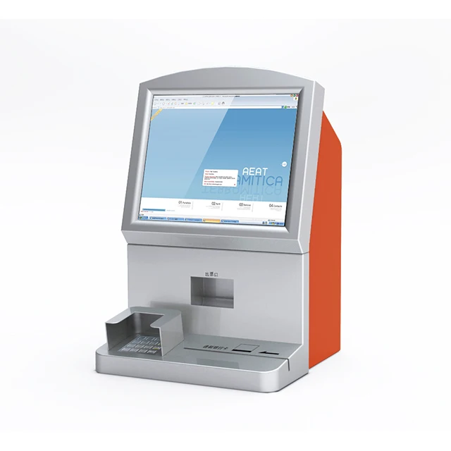 Настольный киоск для оплаты билетов с сенсорным экраном 19 дюймов RFID-считывателем и металлической клавиатурой