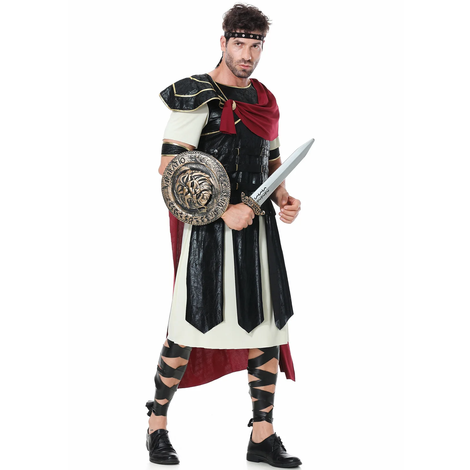 M-xxl Medieval Roman Spartan Costume Prince Halloween Gladiator Uniform