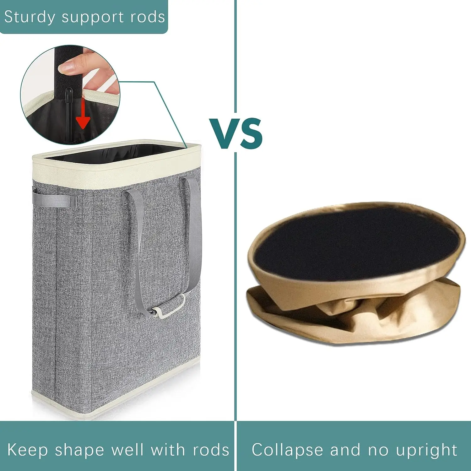 Hot Sales Bathroom Folding Hamper Storage Baskets Clothes Cotton Portable Laundry Basket