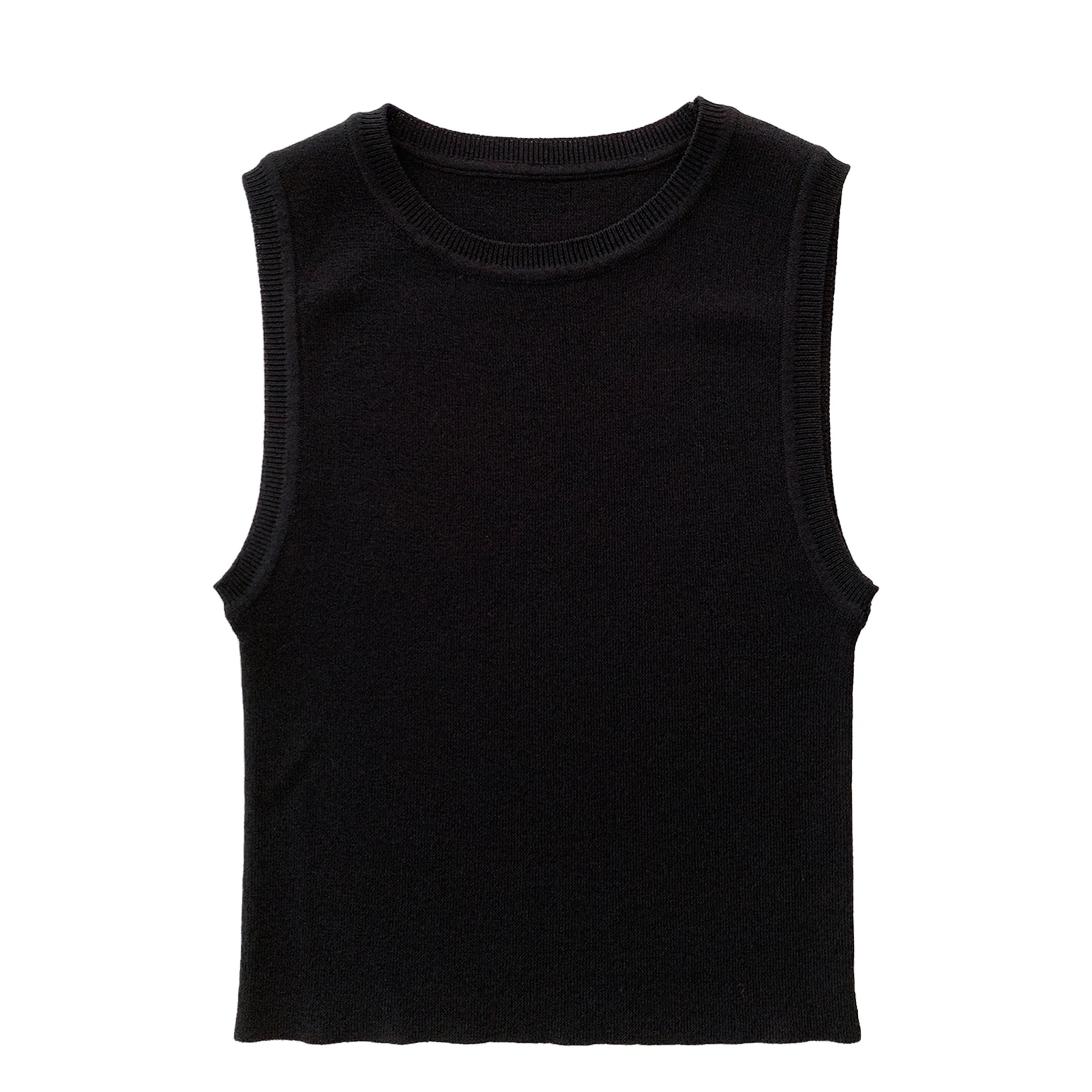 Women Regular-fitting Sleeveless Knitted Vest for Summer