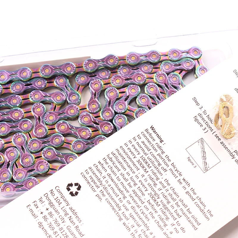 
SUMC Bicycle Chain 116 Links 10 speed EL Chains 10/20/30S Mountain with missing link for M6000 M610 M780 Rainbow 