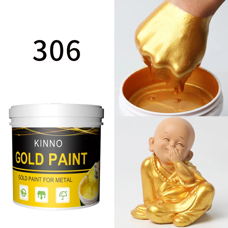  #306 Kinno оптовая продажа золотой порошок краски для металла Золотая краска домашней мебели покрытие стен