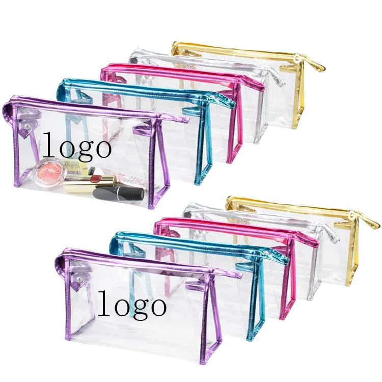Custom Logo Waterproof Toiletry Bags Make Up Bag Transparent Clear Pvc Cosmetic Makeup Pouch Bag With Zipper - Buy Pvc Cosmetic