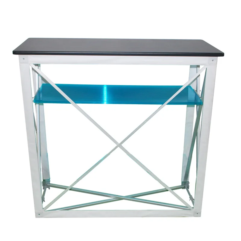 2024 New Design ADMAX Promotion Pop Up Table Pop Up Counter Lightweight Folding Table With Fabric Printing Straight