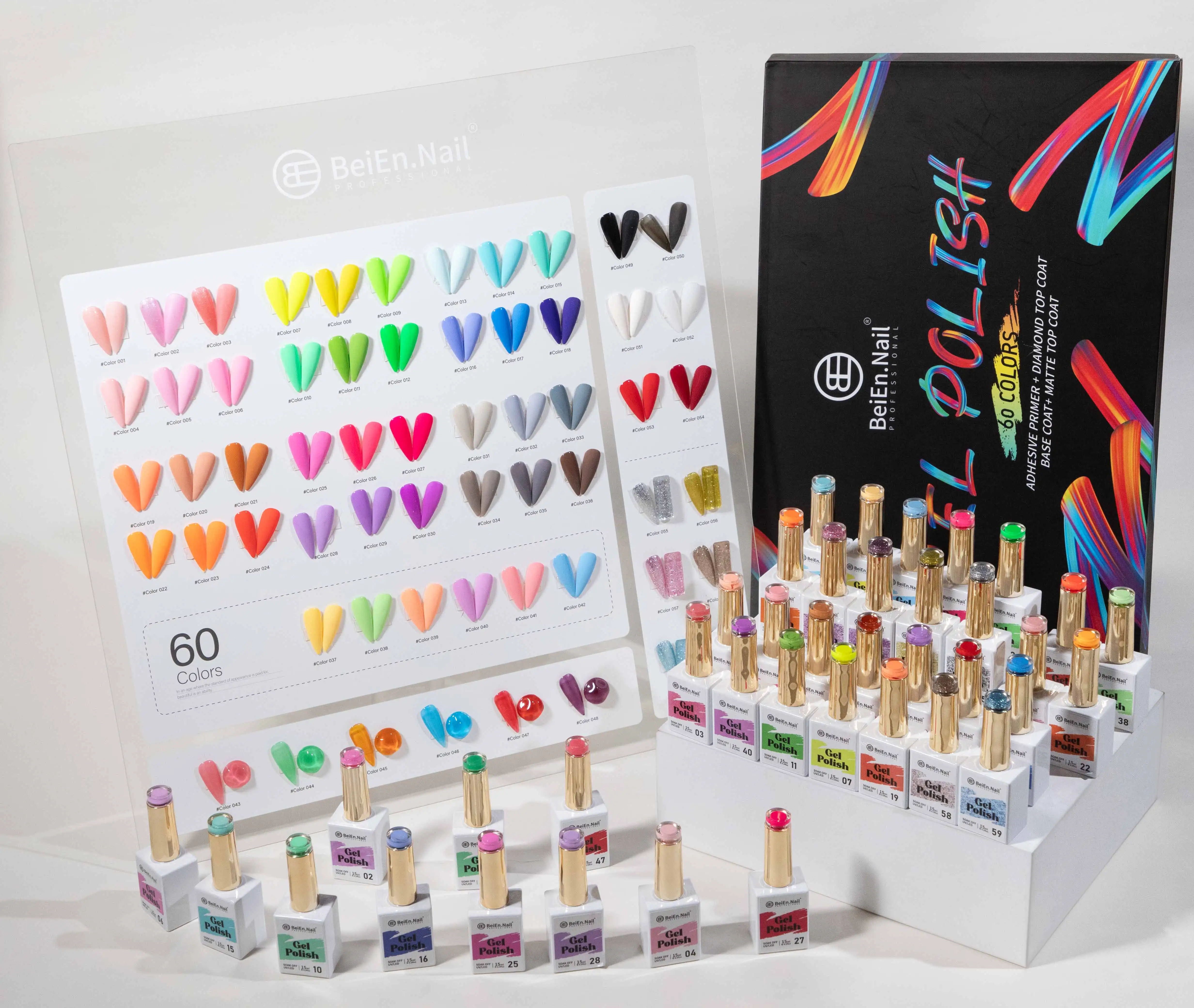 OEM 60 Colors Easy to Apply UV LED Gel Polish Kit Create Your Own Brand Color Soak Off Led Uv Gel Nail Polish for Nail Art