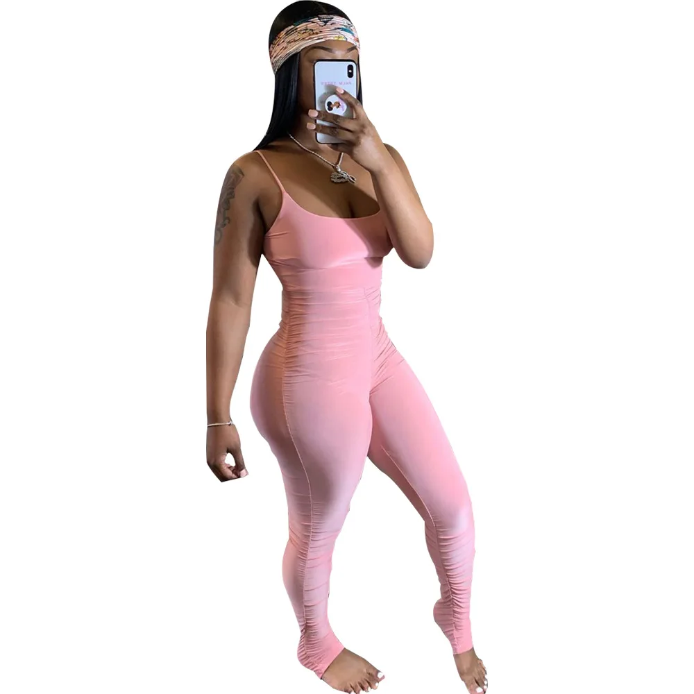 
Wefans 2020 hot explosion one piece jumpsuit bottom long pleated stacked pants womens stacked jogging pants 