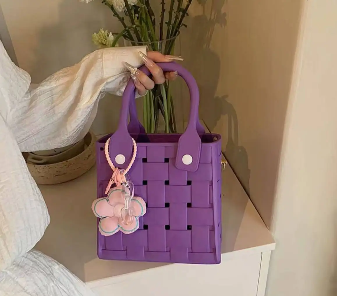 Summer Promotion Woven Jelly Handbagand Purses for Women Shoulder Bag 2024 New Simple Beach Bag Trendy Ladies Crossbody Bag