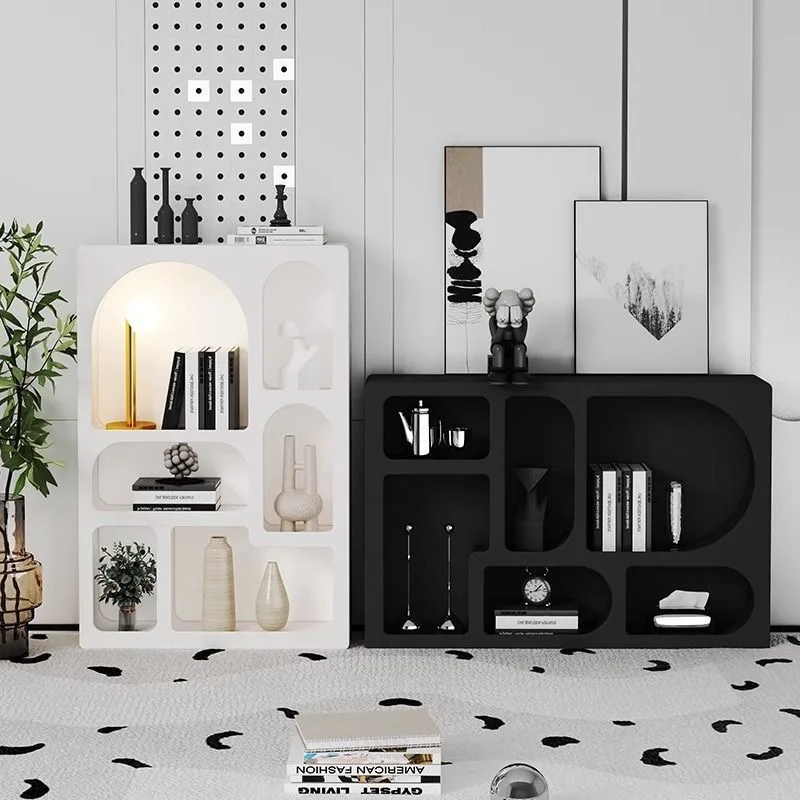 nordic mdf wooden irregular shape side board closet book storage beauty cabinet living room bedroom furniture