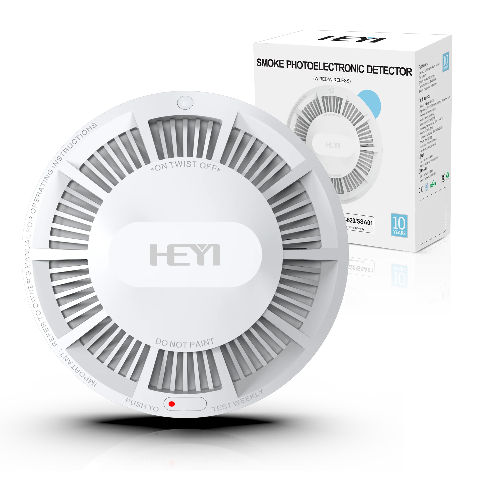 X-Sense Wireless Interconnected Combination Smoke Carbon Monoxide Detector 10-Year Battery Powered Fire alarm