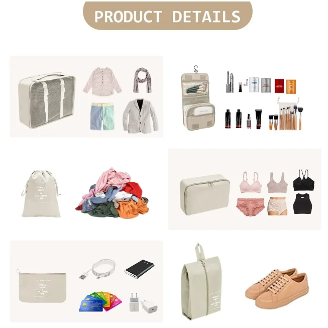 9 Set Lightweight Packing Cubes Suitcase Organizer Bags Travel Cubes Luggage Organizers Toiletries Bag Luggage Storage Bag