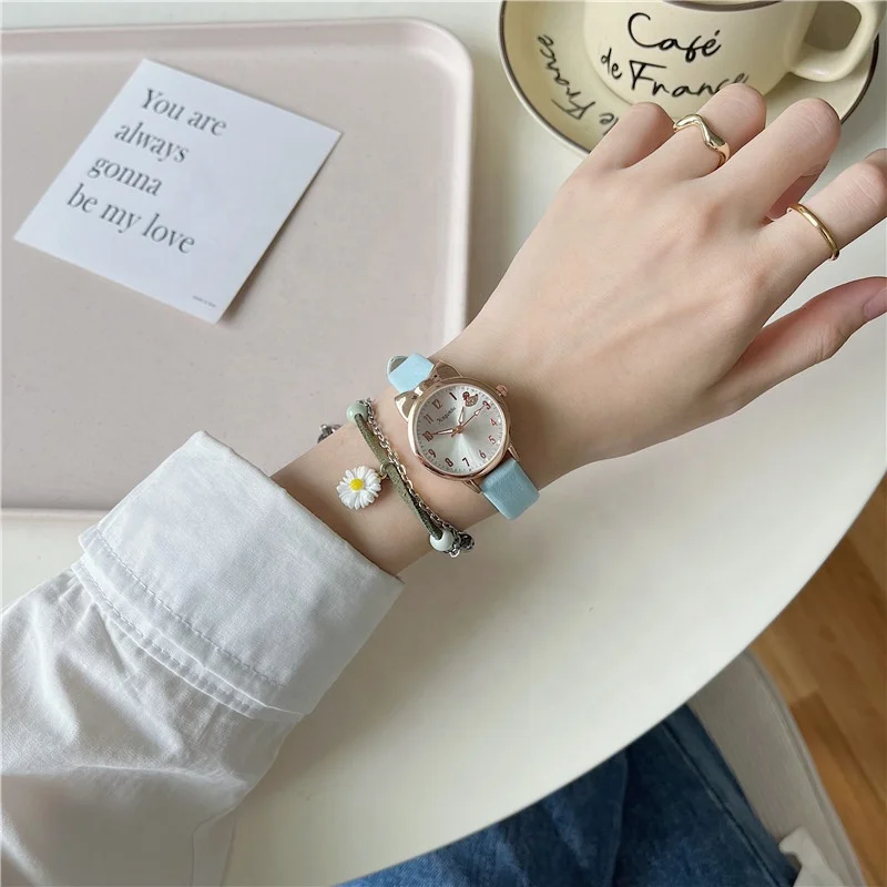 online shopping cheap young ladies wrist watches stylish wristwatch Fashion Slim leather strap Quartz Girls watch