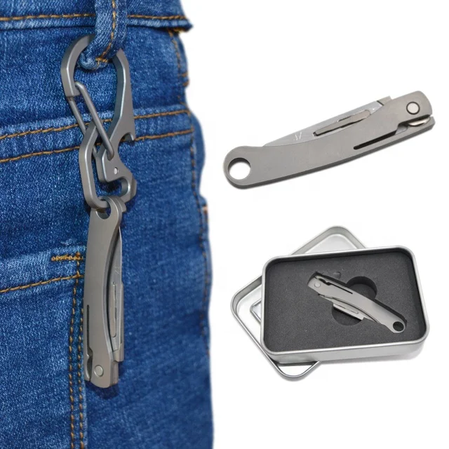 OEM Folding Pocket Knife With Stainless Steel Blade EDC Pocket Utility Knife Titanium Folding Knife