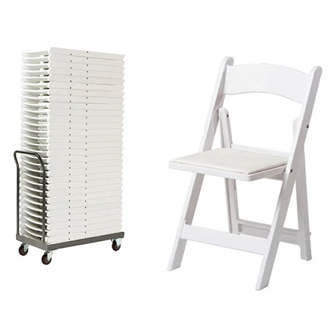 Factory Wholesale Resin White Foldable Design Plastic Wedding Outdoor Folding Chair for Bride Events