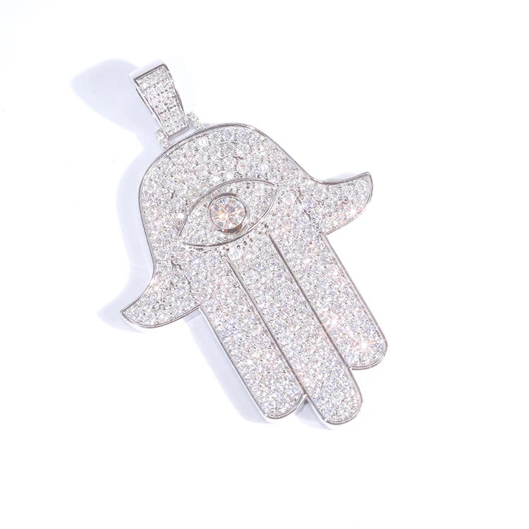Wholesale Charm iced out Pendant 925 Silver With Moissanite Diamond for Hiphop Jewelry