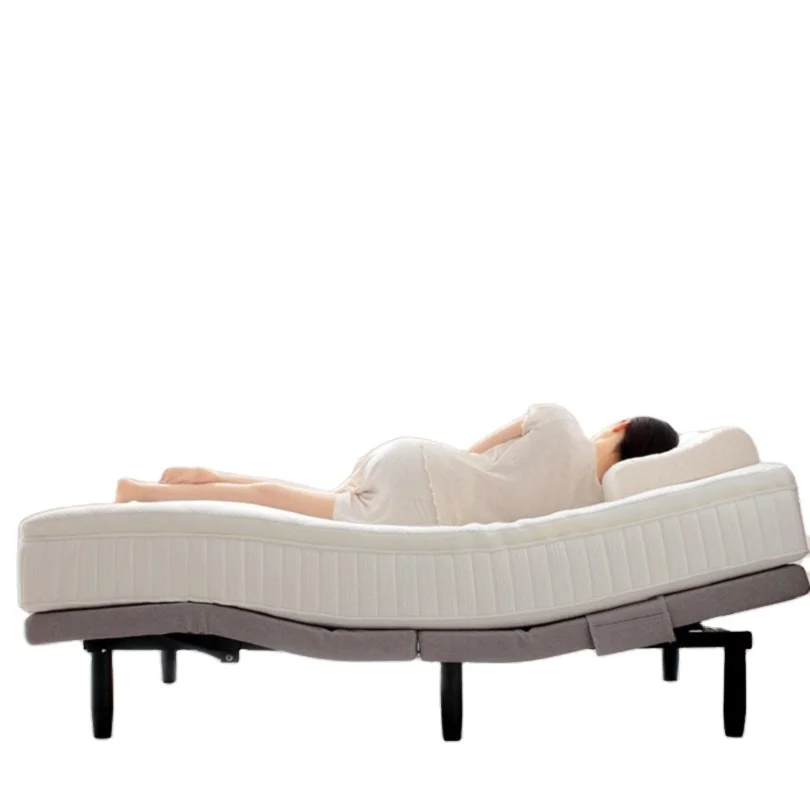 
luxury modern metal hotel beds base&mattress set 