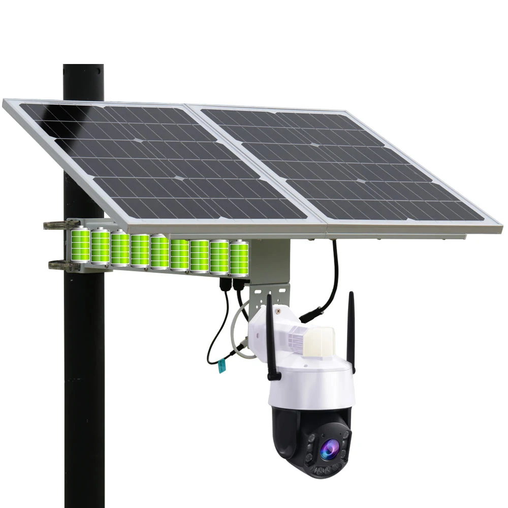 TecDeft 4g Camera With Double Panel Solar Battery Powered 4K Alarm Siren Wifi Security PTZ 30X Solar Cctv Camera Night Vision