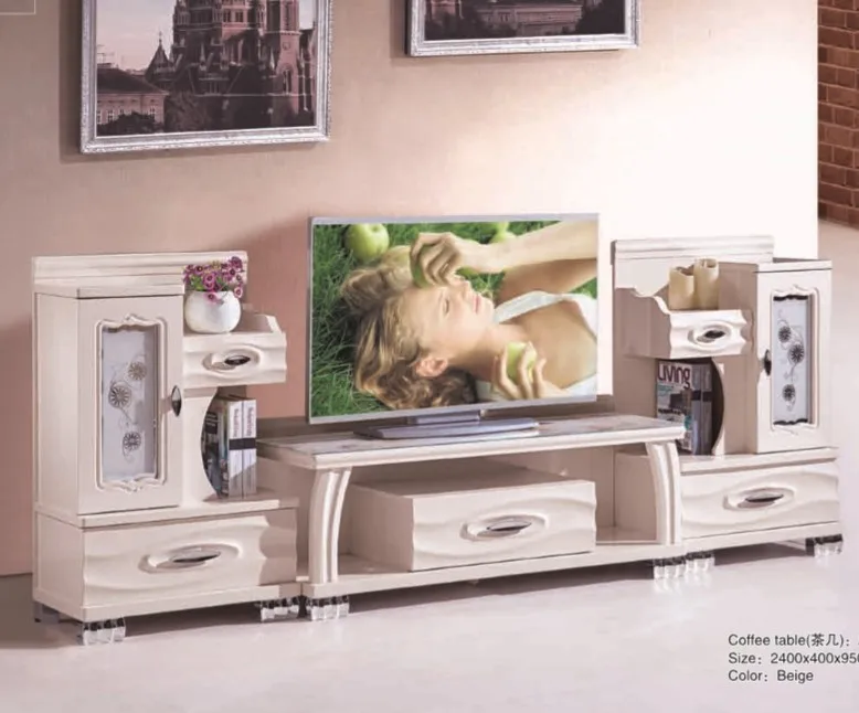 Hot sale new modern living room tv stands wooden furniture