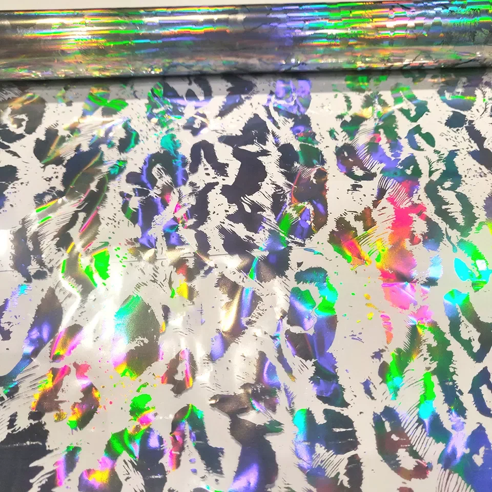 Free sample cloud pattern holographic laser bronzing film for blending textiles and leather