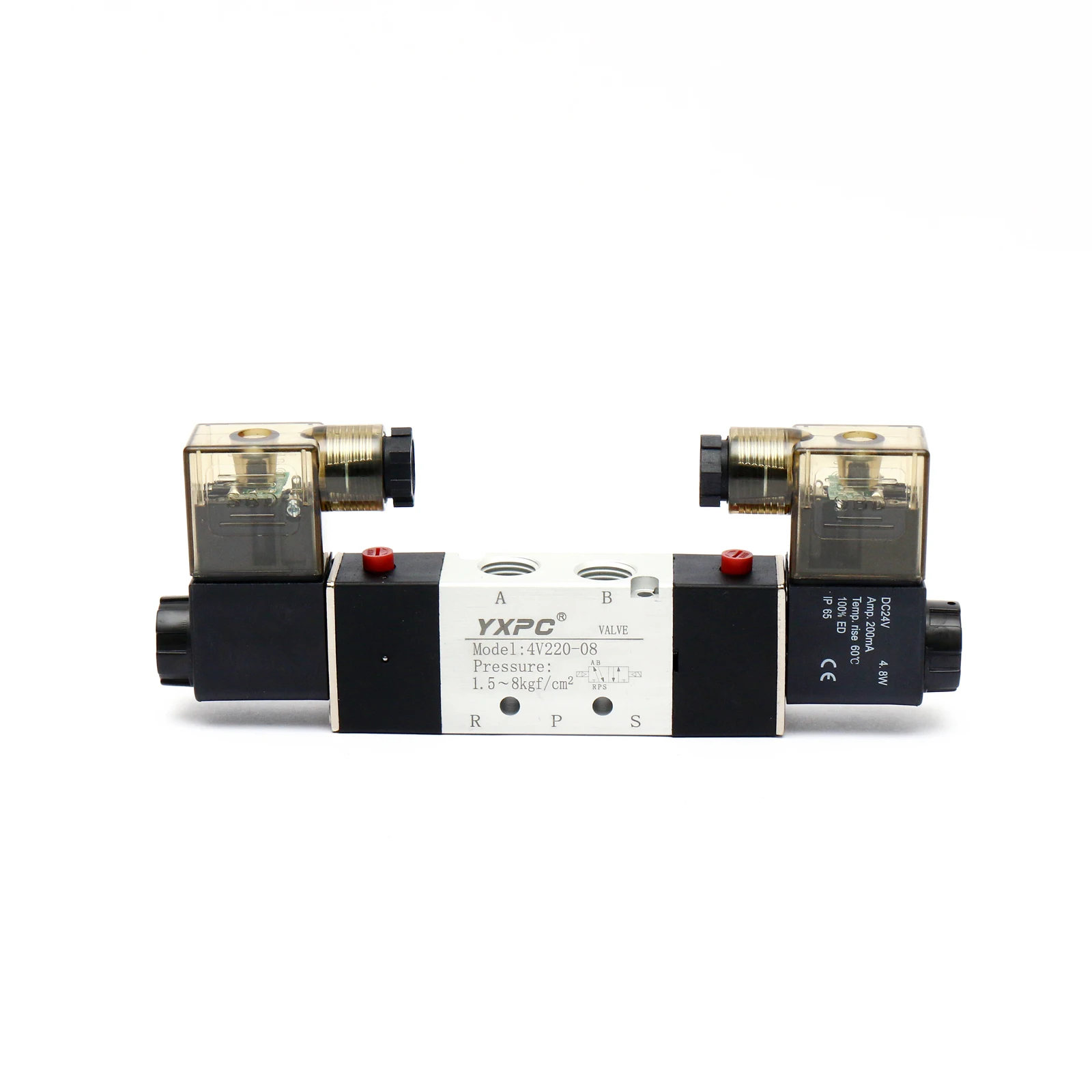 Cheap Price 4v220-06 Double Coil 5 Way 2 Position 1/8 Port Dc24v Pneumatic air Control 5way Door Solenoid Valve for Bus
