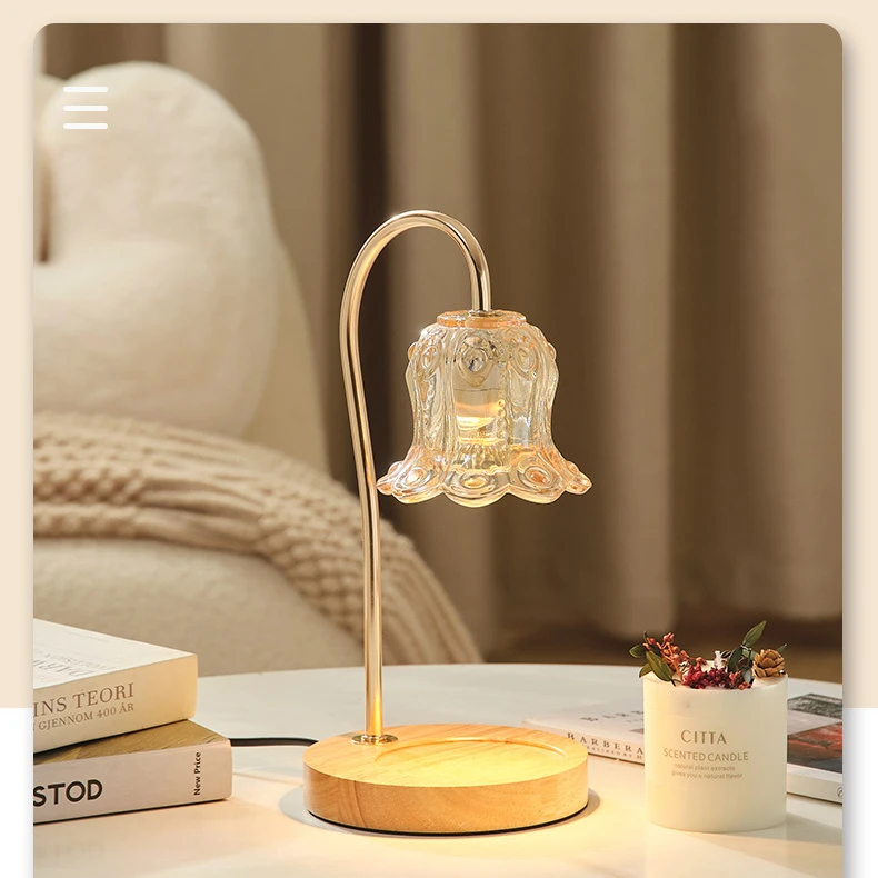 Candle Warmer Lamp Electric Gifts for Mom Bedroom Home Decor Dimmable Wax Melt Warmer for Scented Wax with 2 Bulbs, Jar Candles