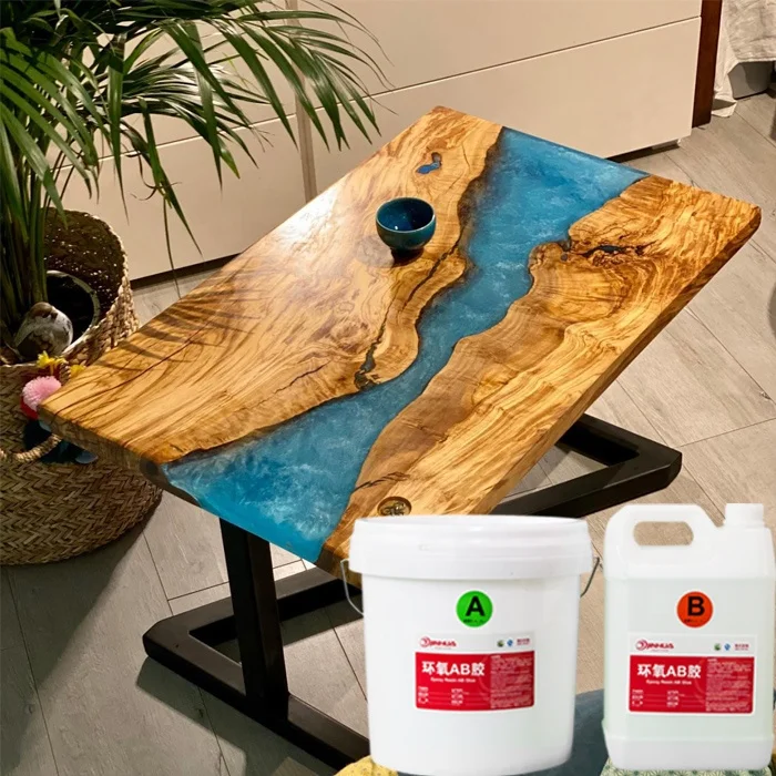 New Fashion Clear Epoxy Resin AB Glue for Art Dinner Wood Tables Casting Furniture