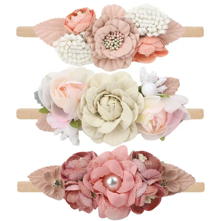 Handmade Flower Headband Infant Nylon Headband Baby Hairbands