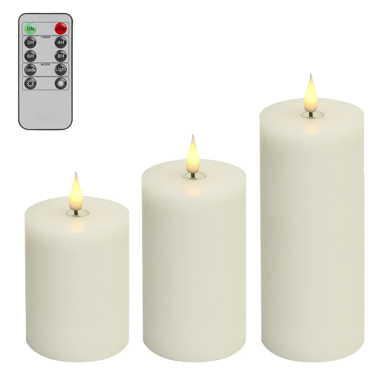 New white wedding decoration lights Set 3 led candles paraffin real wax led candle light LED candle and remote control