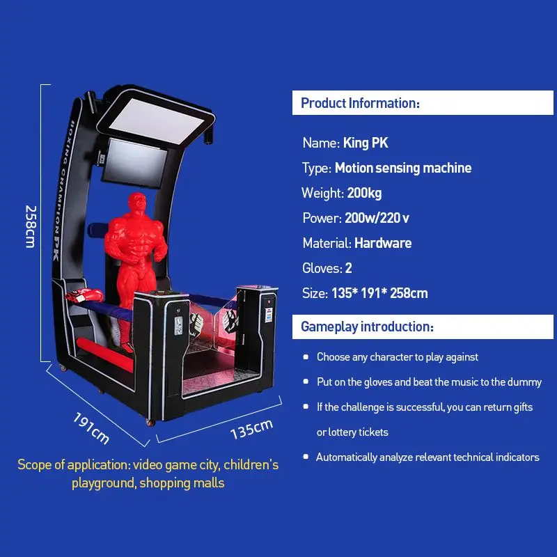 China New Amusement Electronic Boxing Arcade Game Coin Operated Punching Machine For Sale