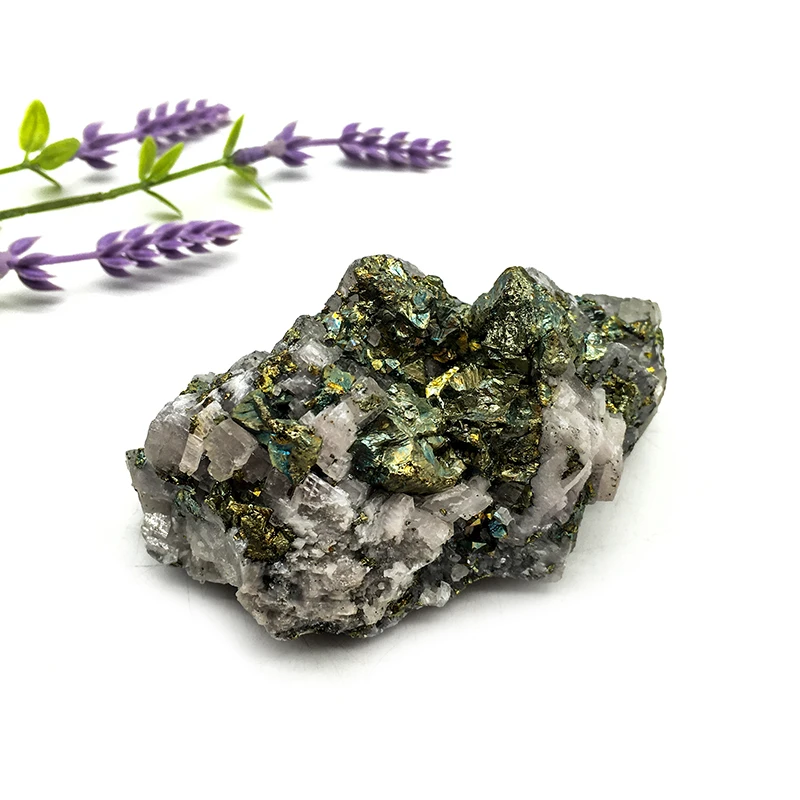 Wholesale Natural calcite pyrite specimen high quality heading crystal Gemstone for decoration  and gifts