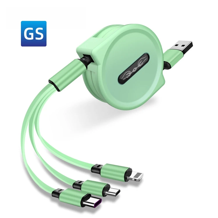 Provide Sample 1.2M Charging Cable 3A Mobile Micro USB Cable 3 In 1 Charging Cable For Iphone Micro-usb Type-c