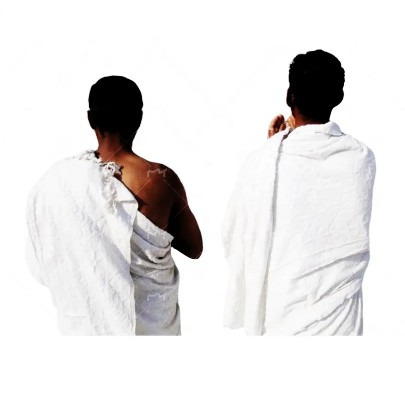 manufacturer cotton or polyester Plain White Muslim Ihram Hajj  Microfiber Towel For Adult