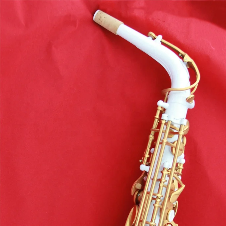 High Grade Three double arms support keys Pearl White Alto Saxophone