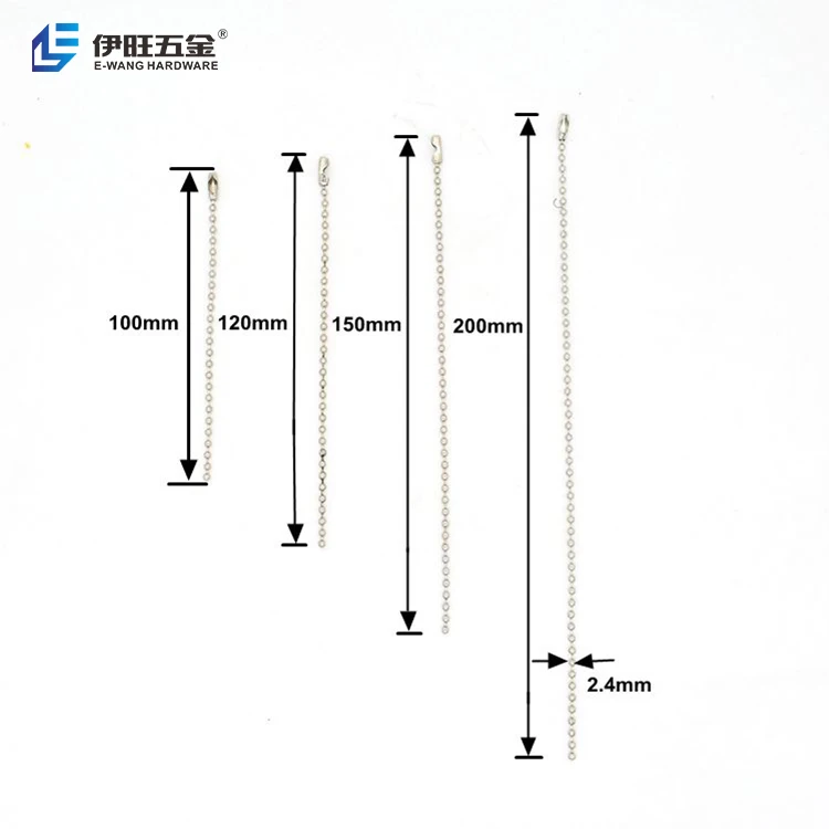 YIWANG Wholesale Different Size Nickel Plated Metal Bead Ball Chain Necklace Accessory