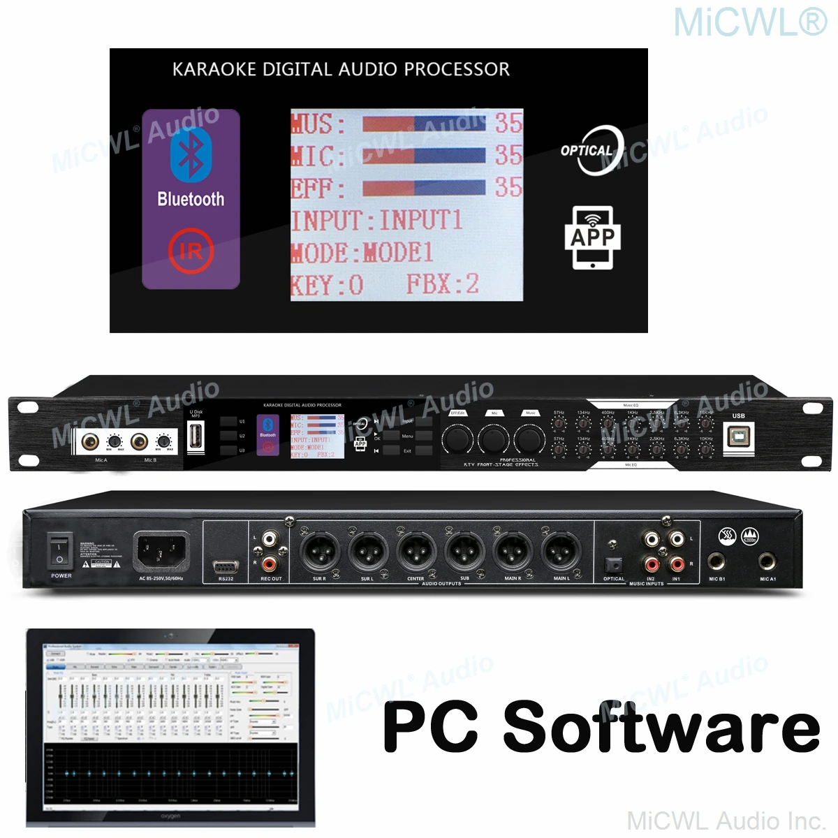 Digital Effects Processor KX180 Microphone Sound Controller System KX200 KX500 Equipment Effector With Software to Laptop IOS