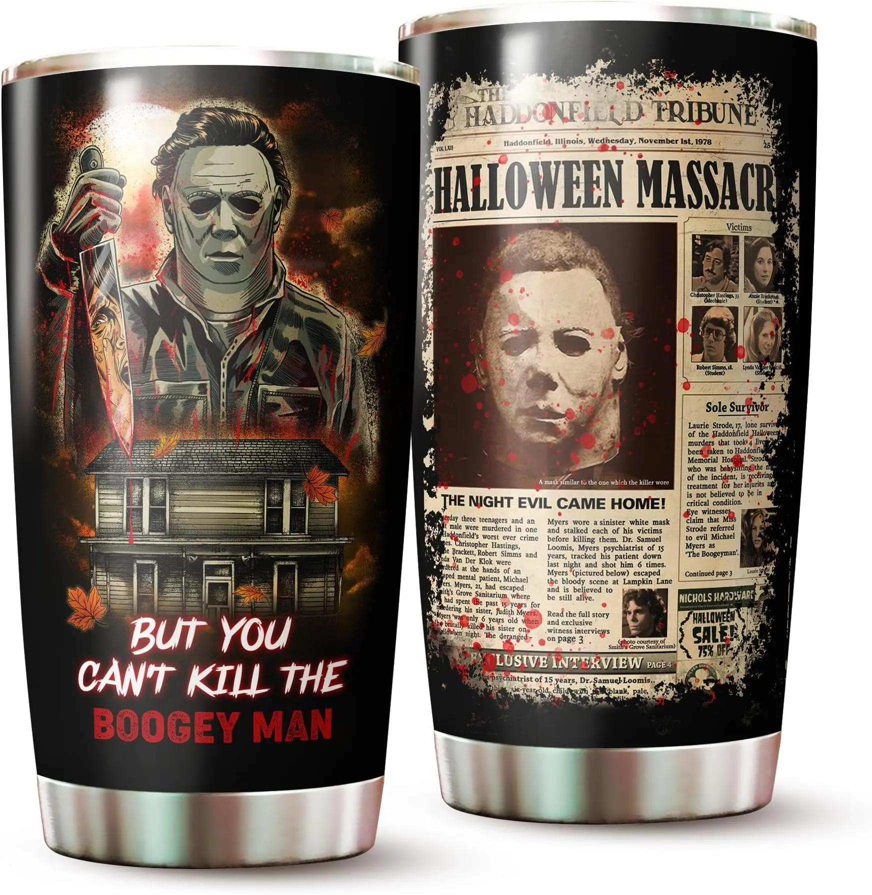 tumbler new arrival custom christmas gift Halloween blood Horror Character Smile Pennywise 20 oz insulated car mugs