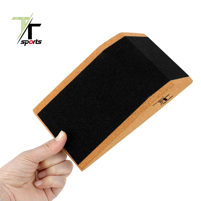 TTSPORTS Portable cork Calf Raise Block Squatting Heel Wedge Block set for Weightlifting, Squat,Deadlift,Yoga