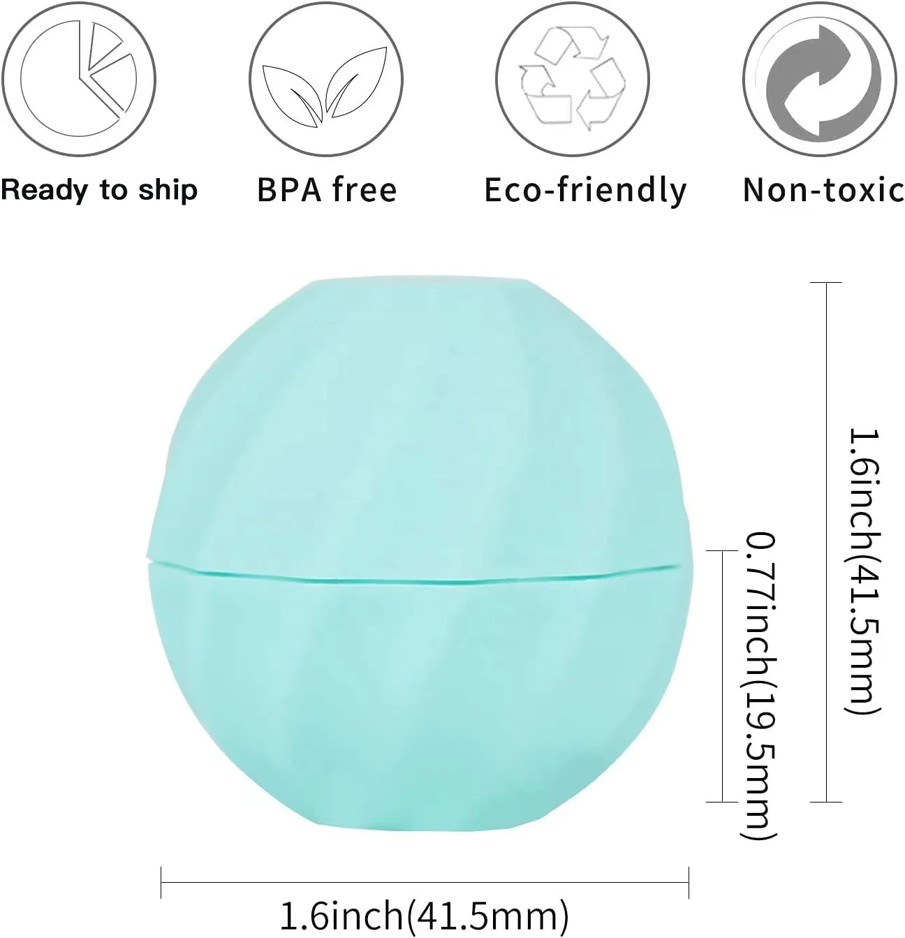 2024 new design DIY lip balm container ball cute lip balm container matte lip balm jar blue