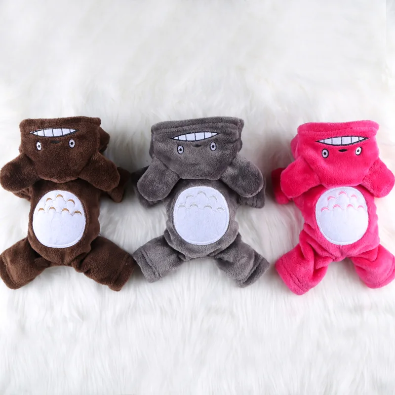 New pet dog clothes warm coat with hood cute animal chinchilla bag