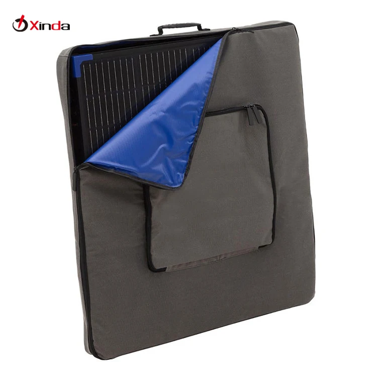 OEM Padded Solar Panel Carrying Case Canvas Camping Solar Panel Travel Bag with PVC Lining