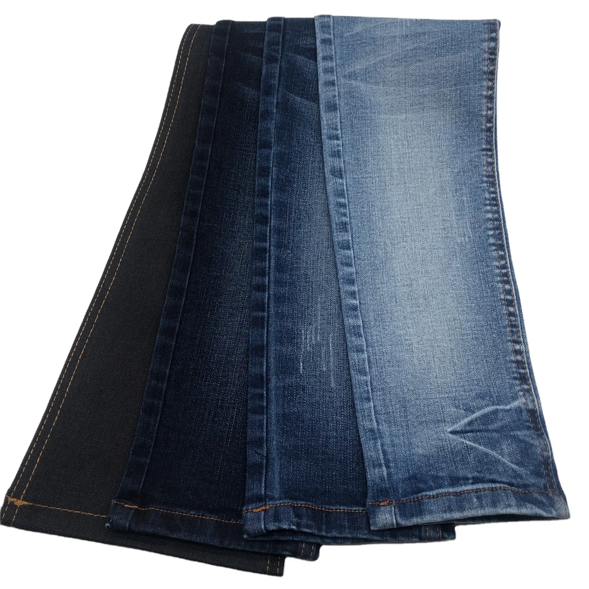 9.7oz medium weight blue indigo col stretch twill woven denim fabric  for jeans