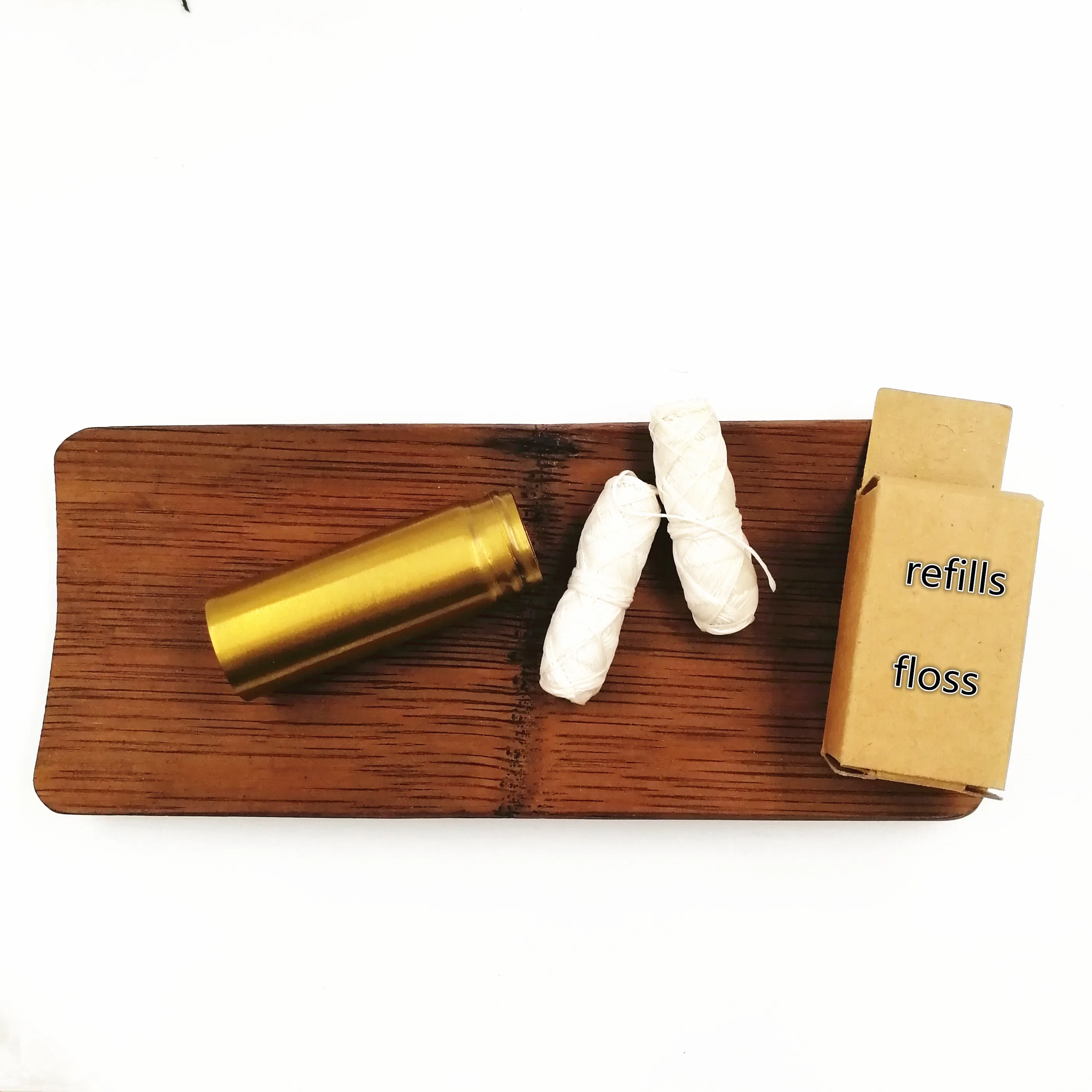 Eco-Friendly Biodegradable Silk Dental Floss With Candelilla Wax Packed In Refillable 2 In 1 Dental Floss