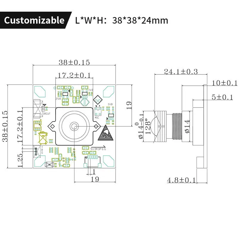 GC2093 2MP 30fps H.264 HDR Capture License Plate Usb Camera Module 1080p
