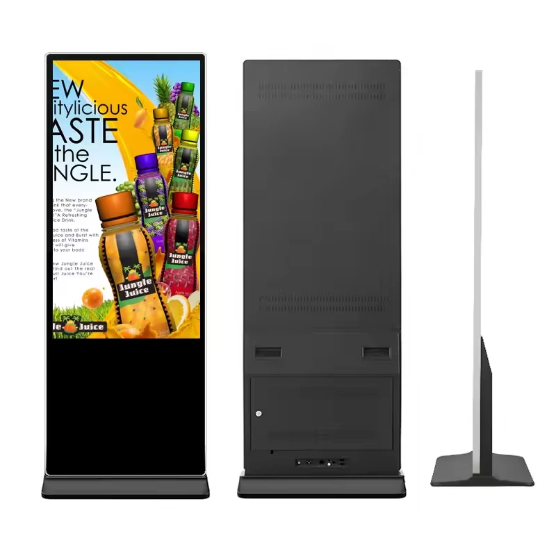 Indoor 55 Inch Advertising Player Touch Screen Floor Stand Kiosk 4K Screen Digital Signage And Display