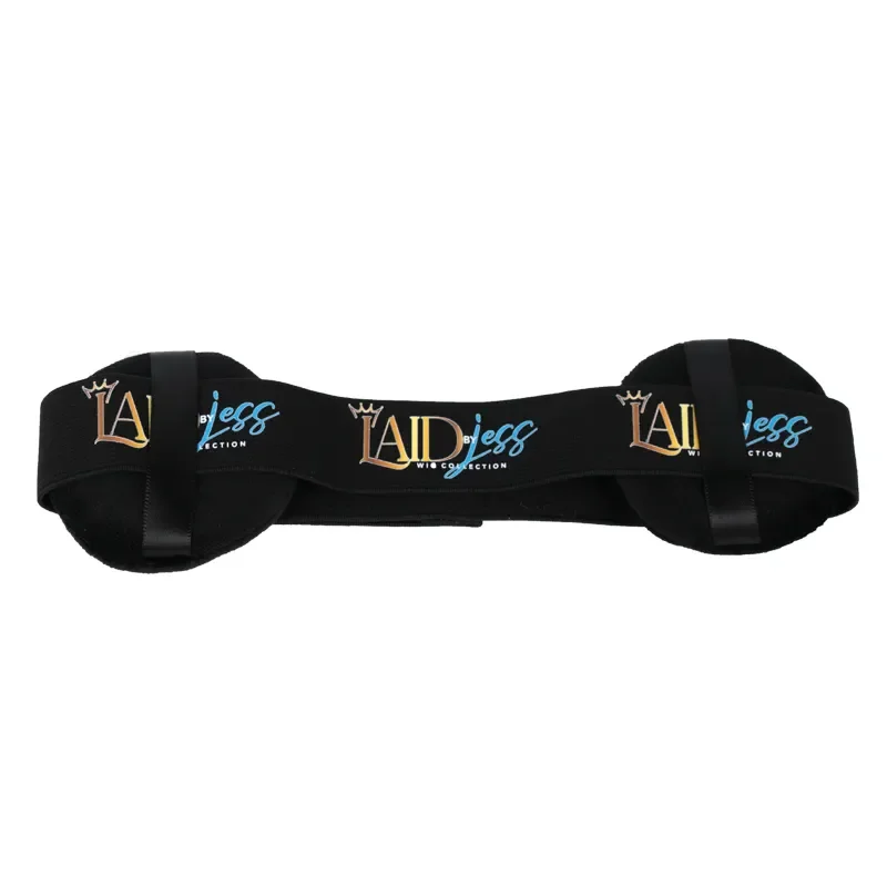 Custom logo Adjustable Elastic Band Lace Hair Melt Wig Band Designer Wig Band with ear cover protection