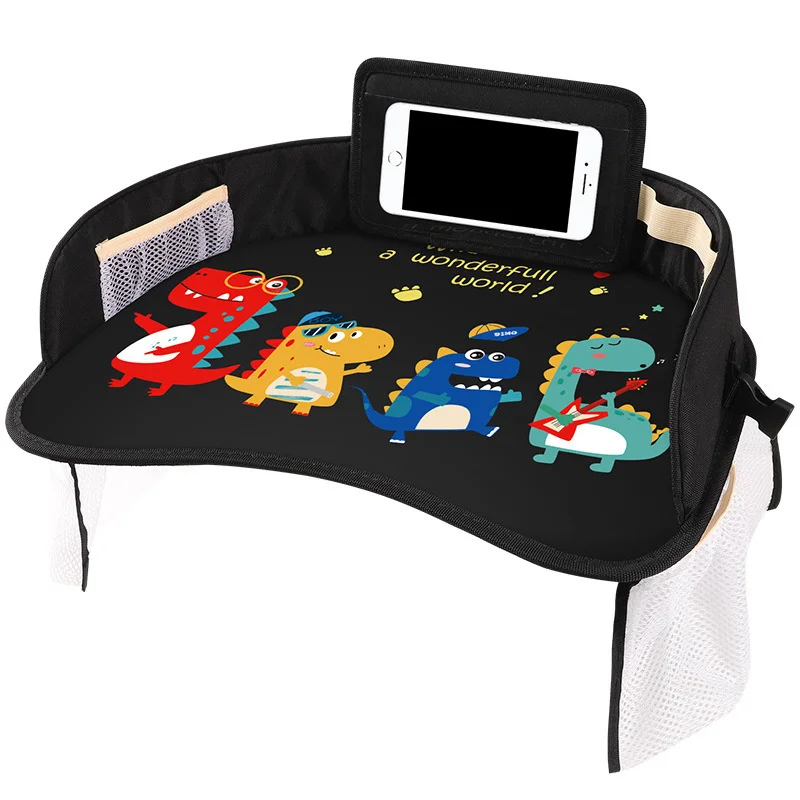Car Baby Safety Seat Tray Child Car Storage Small Table Waterproof Car Seat Table Tray For Kids Toddler Seat Table Organizer