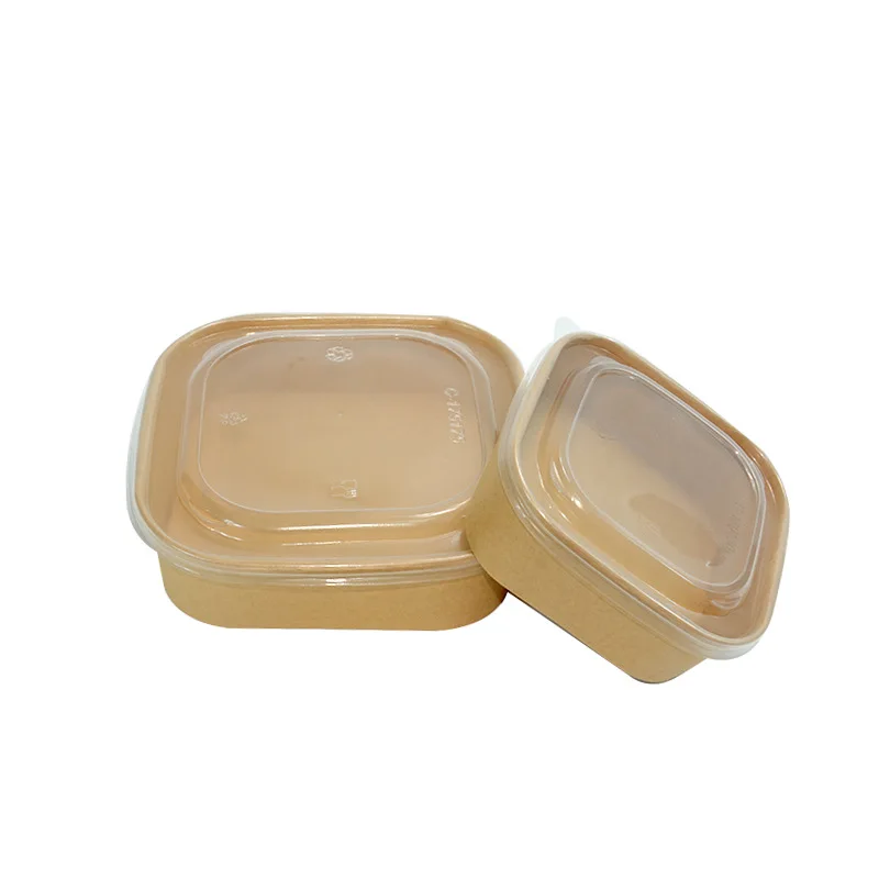 Wholesale Biodegradable Square Paper Bowl 750ml 1000ml Disposable Eco Food Container Square Takeaway Paper Bowl