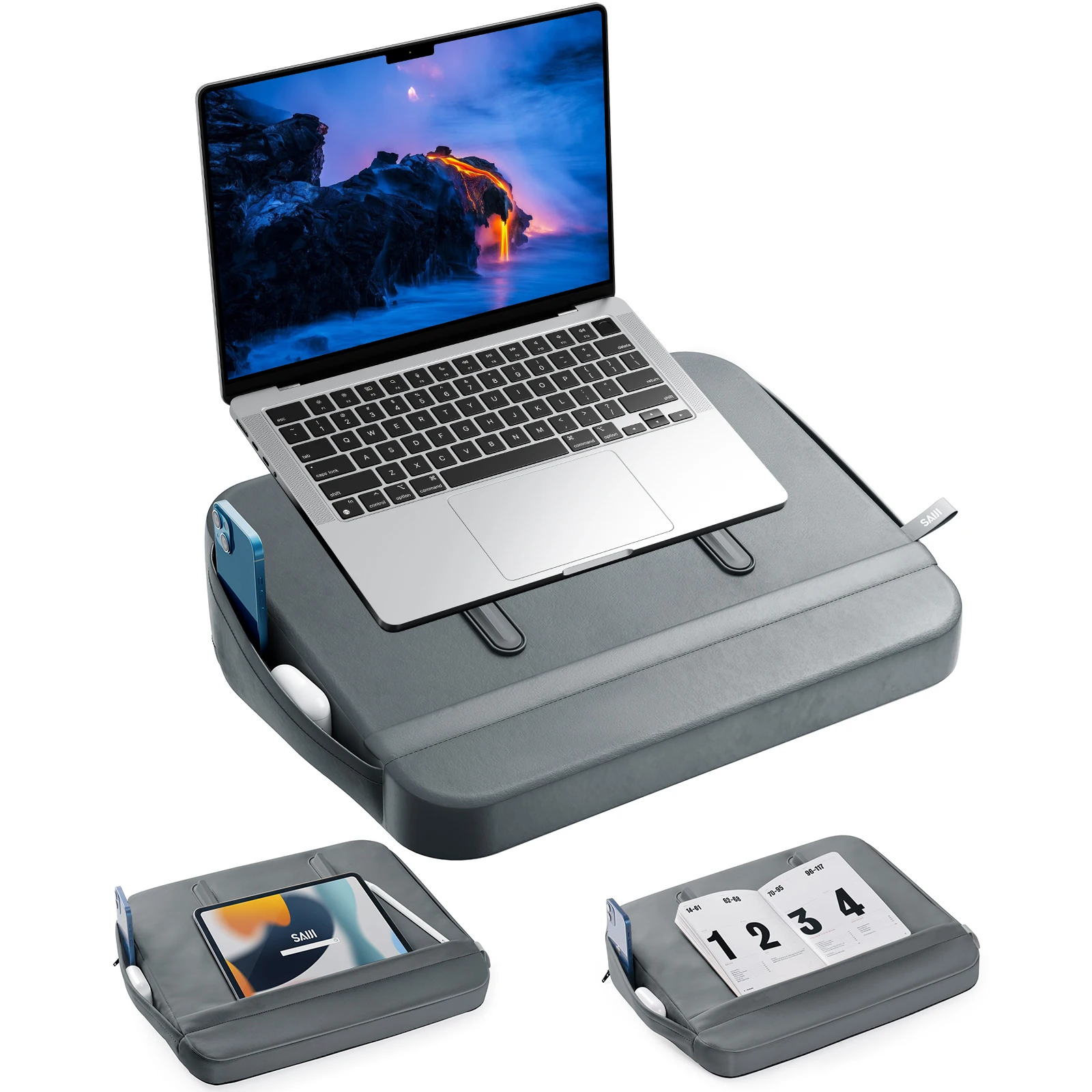 NEW Portable Lightweight Lap Laptop Desk Foldable Universal 17 Inch Ergonomic Washable Lap desk with Soft Cushion Storage Drawer