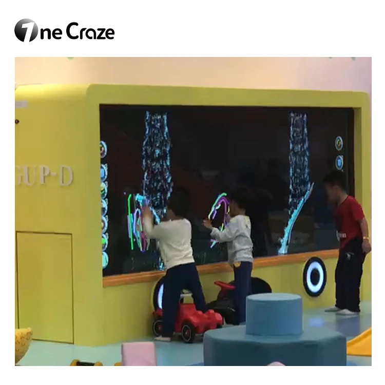 Educational Touch Screen Fantasy Flowing Virtual Water Interactive Wall Interactive For Kids